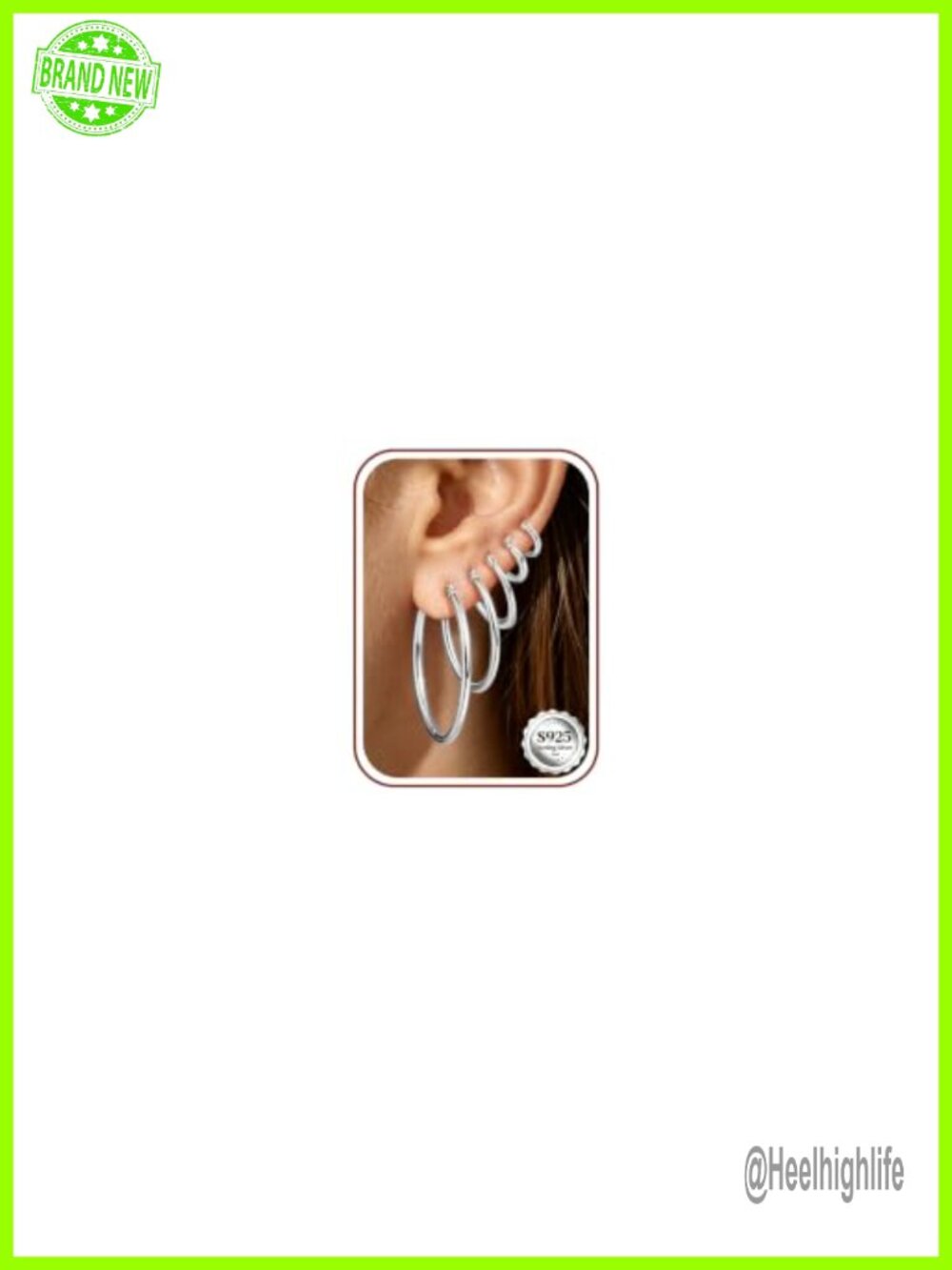 925 Sterling Silver Hoop Earrings Set for Women Hypoallergenic Stackable